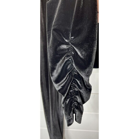 Allen B by Allen Schwartz Leggings Womens L Velvet Like Ruched Whimsy Goth - Picture 2 of 10